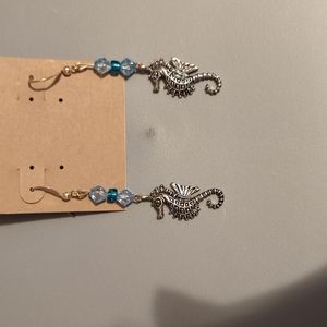 Dangle seahorse earrings handmade